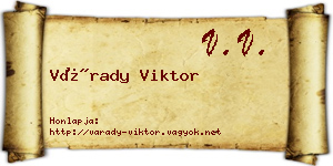 Várady Viktor névjegykártya