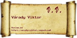 Várady Viktor névjegykártya